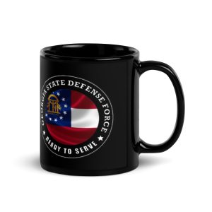 Georgia State Defense Force 'Ready To Serve' Black Glossy Mug