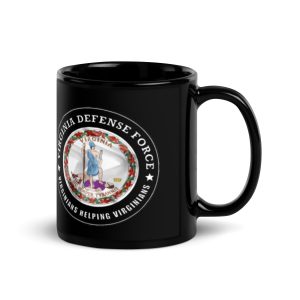 Virginia Defense Force Black Glossy Mug