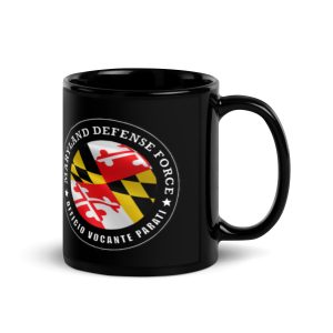 Maryland Defense Force Black Glossy Mug