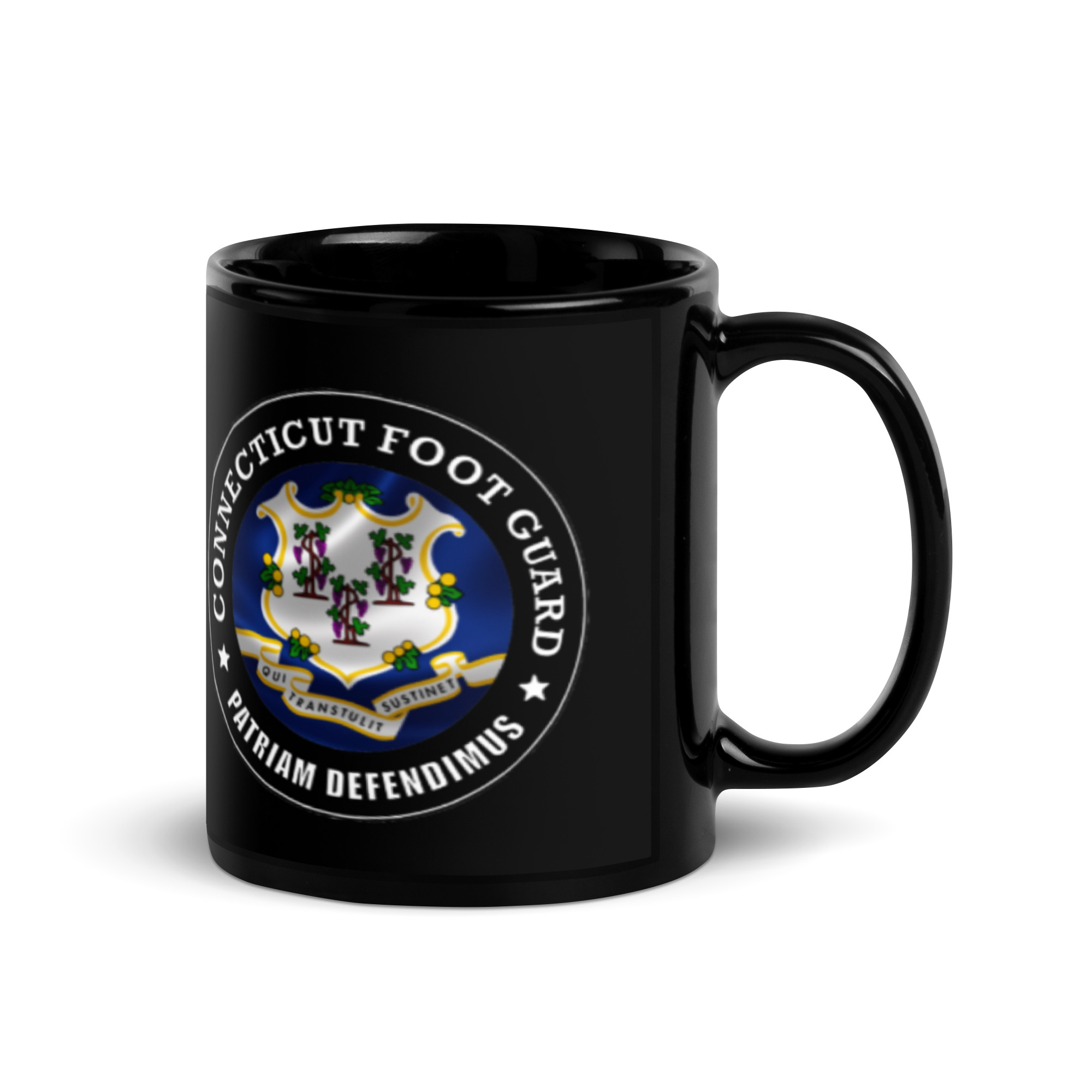 Connecticut Foot Guard Black Glossy Mug