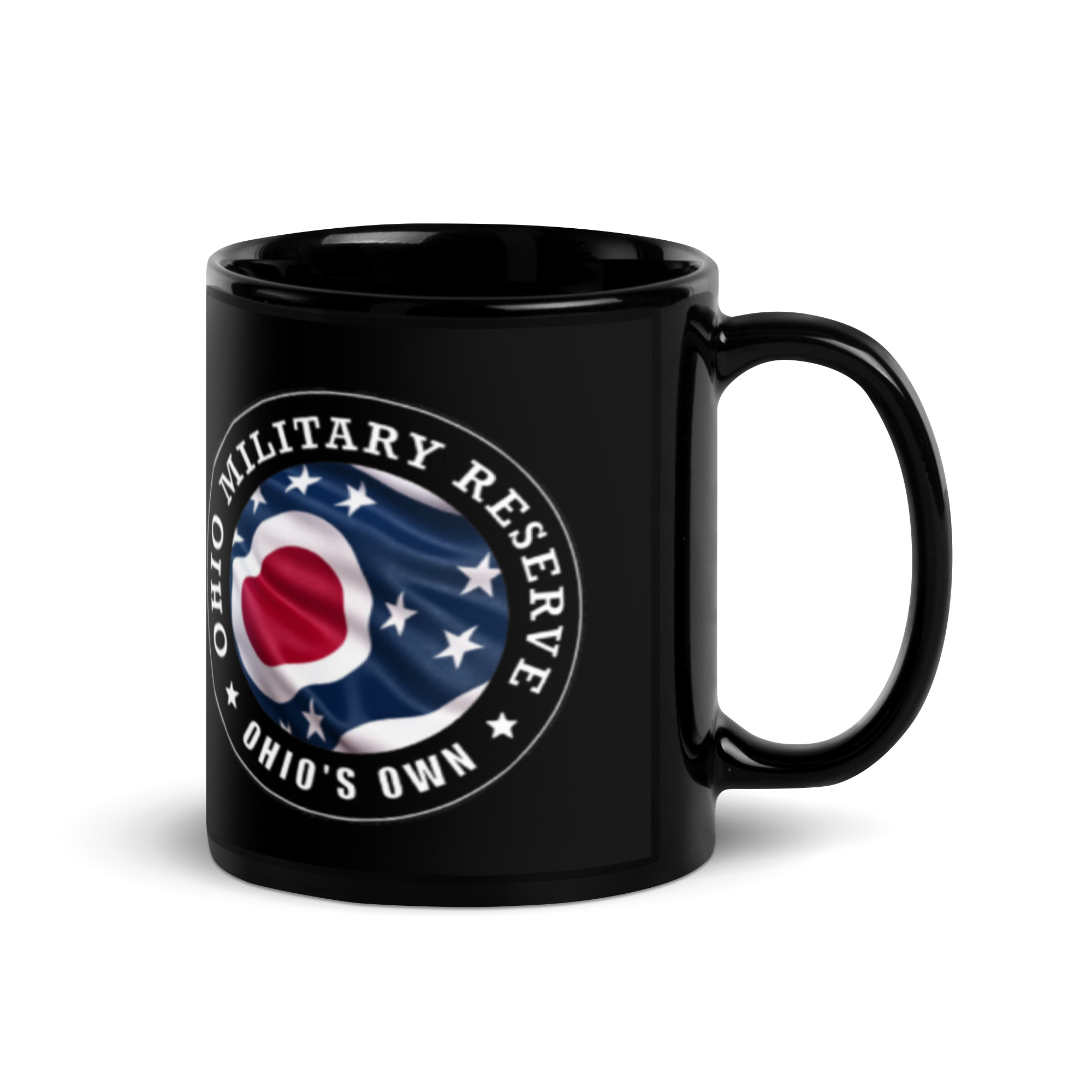 Ohio Military Reserve Black Glossy Mug