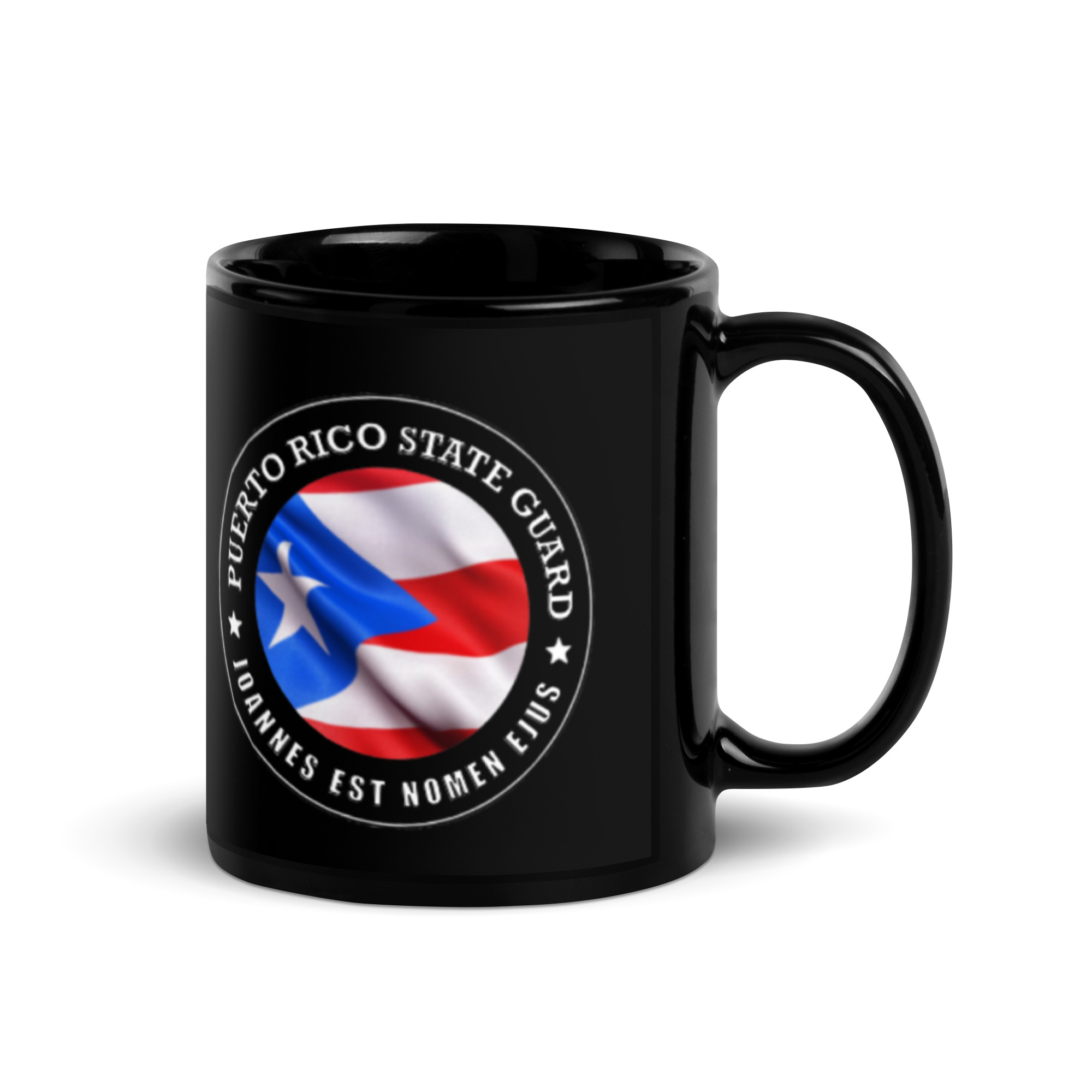Puerto Rico State Guard Black Glossy Mug