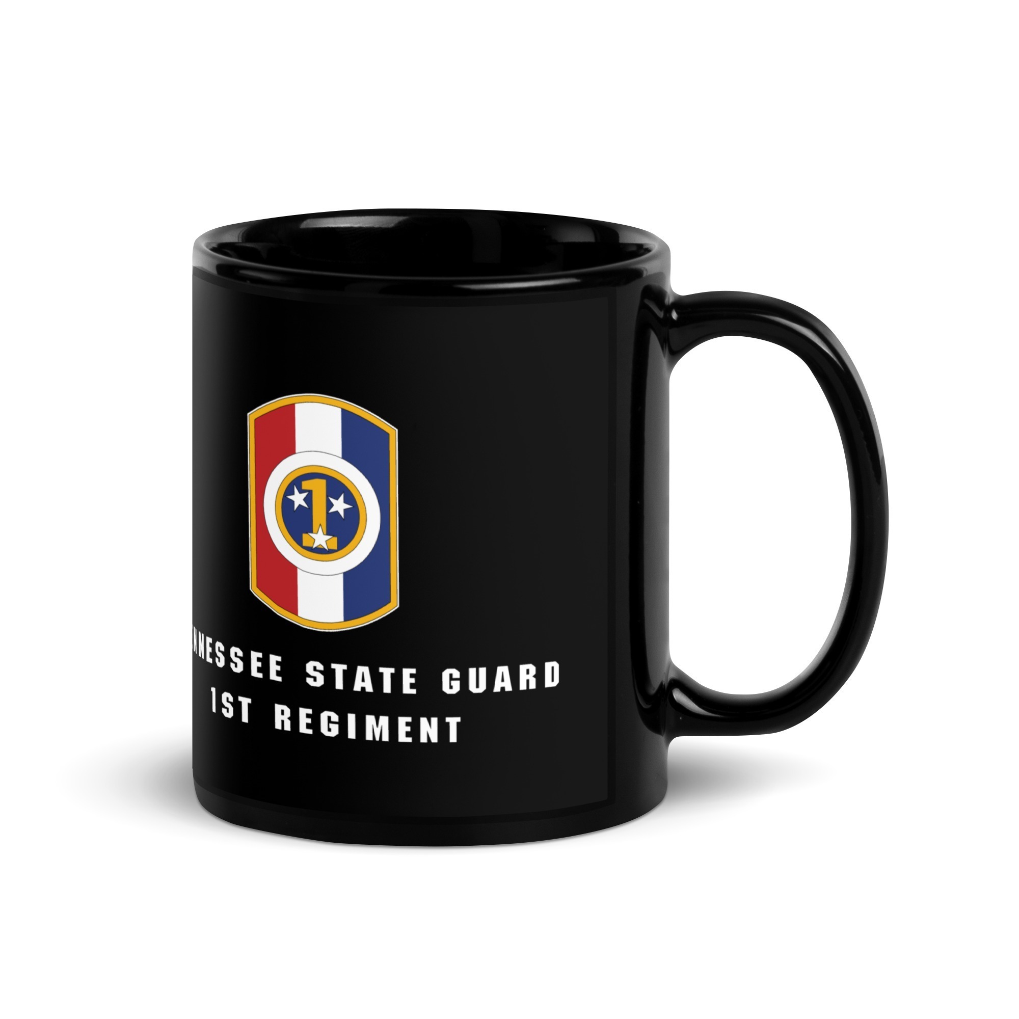 Tennessee State Guard 1st Regiment Black Glossy Mug - Image 2