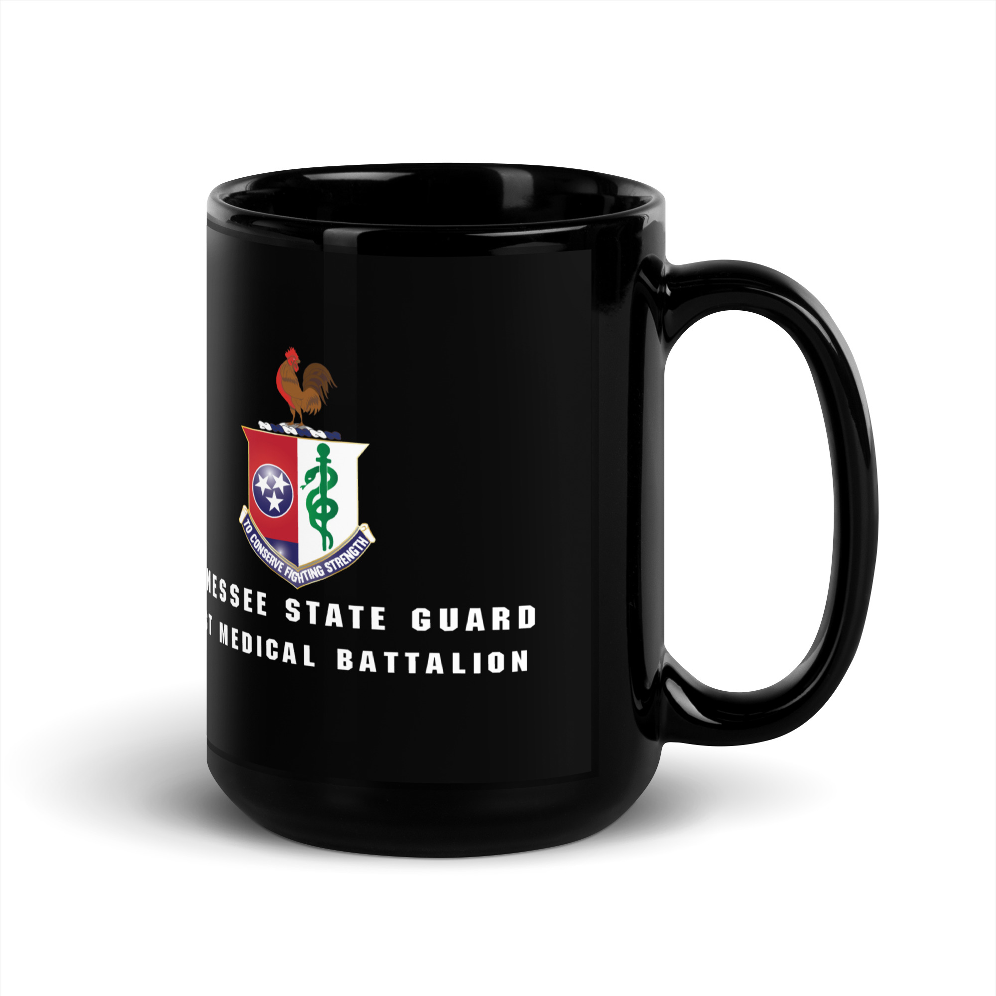 Tennessee State Guard 61st Medical Battalion Black Glossy Mug - Image 5