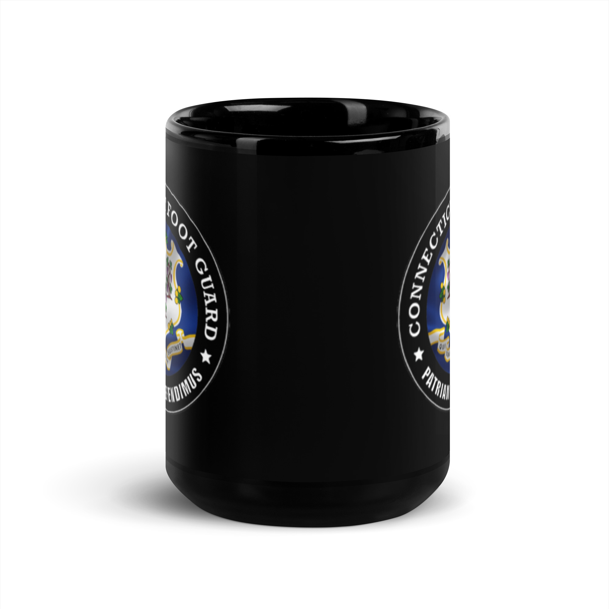 Connecticut Foot Guard Black Glossy Mug - Image 6