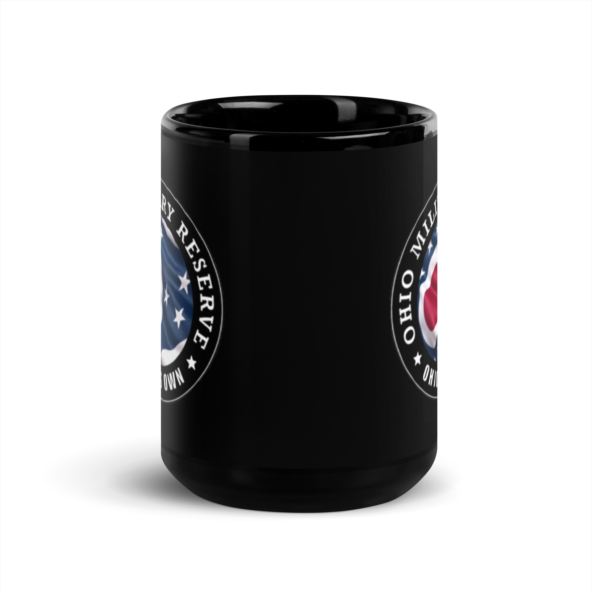 Ohio Military Reserve Black Glossy Mug - Image 6