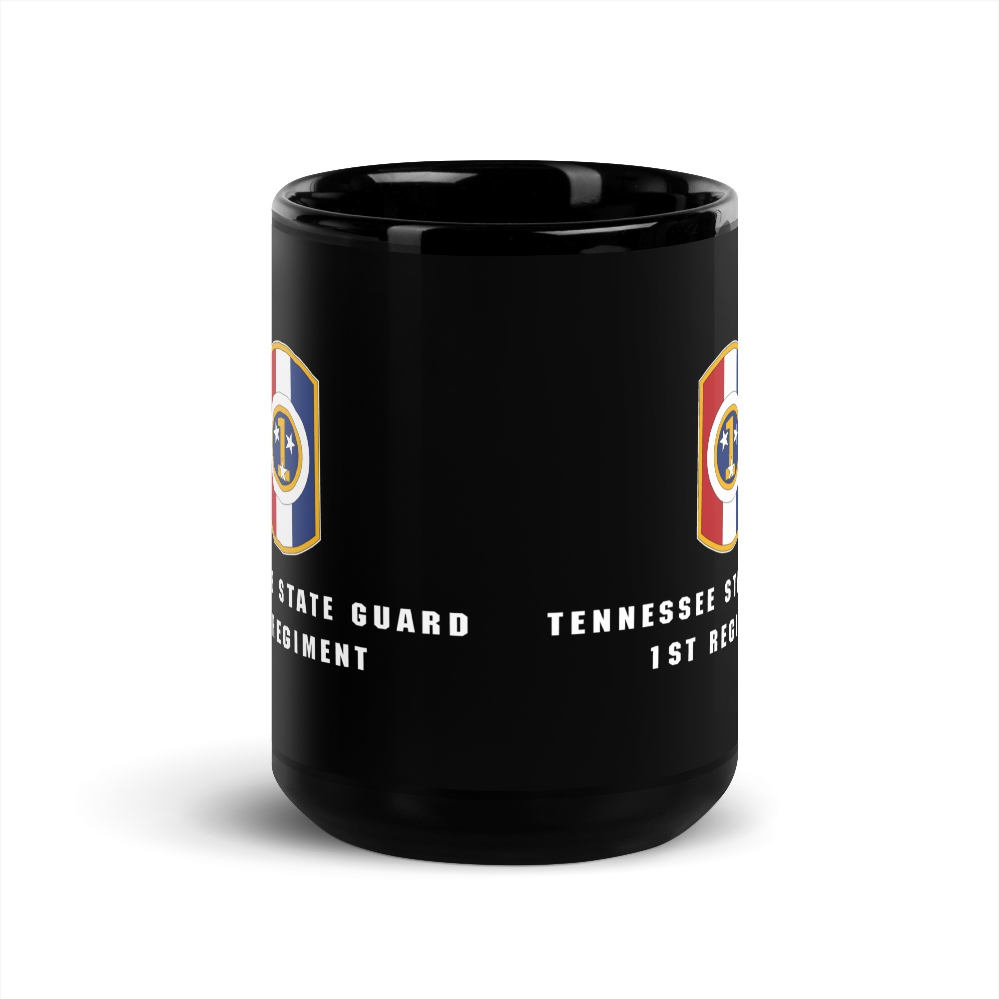Tennessee State Guard 1st Regiment Black Glossy Mug - Image 6