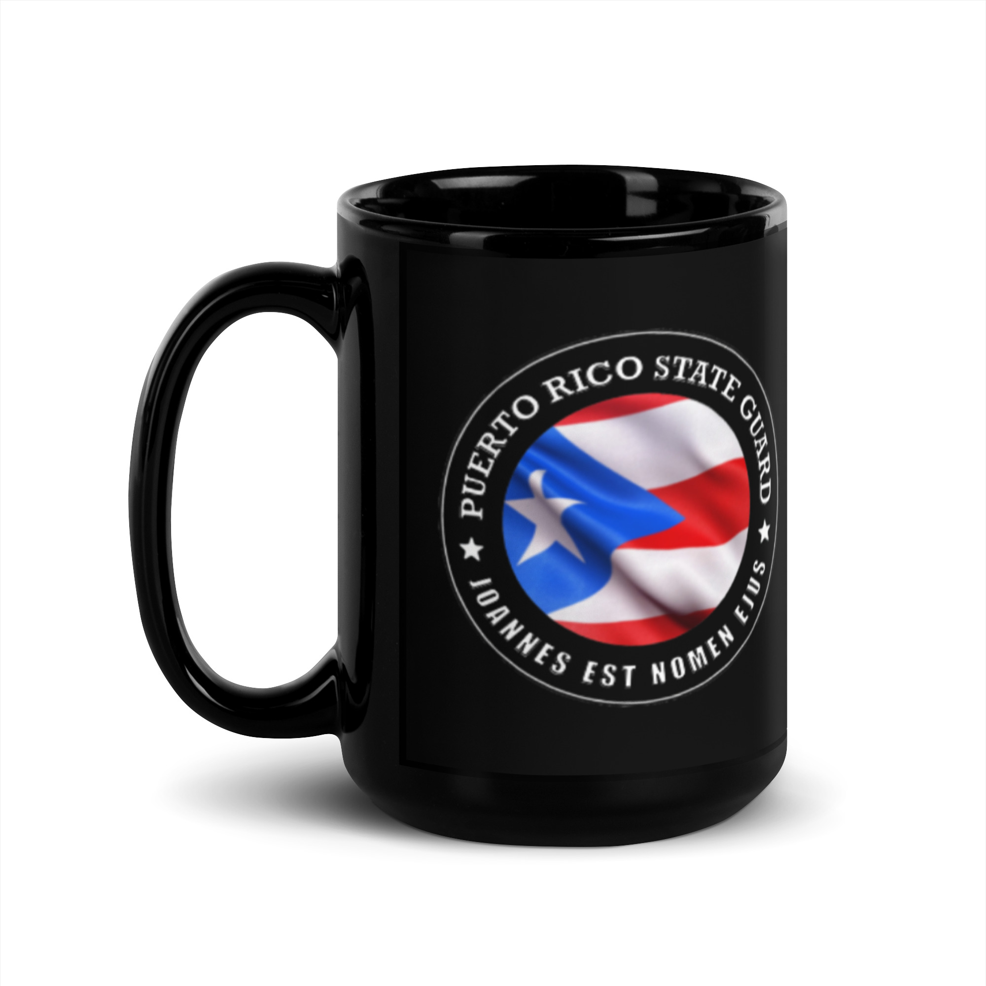 Puerto Rico State Guard Black Glossy Mug - Image 4