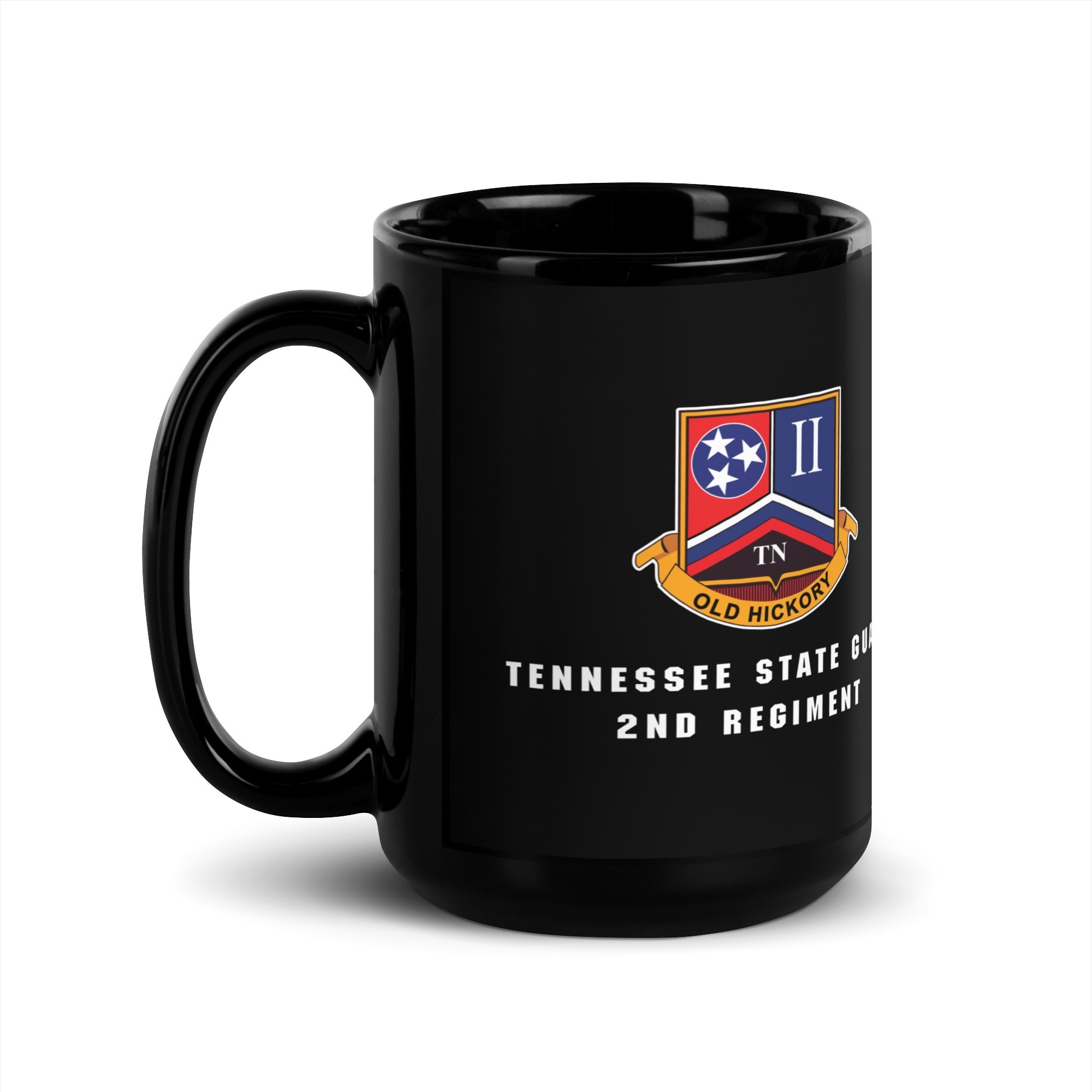 Tennessee State Guard 2nd Regiment Black Glossy Mug - Image 4