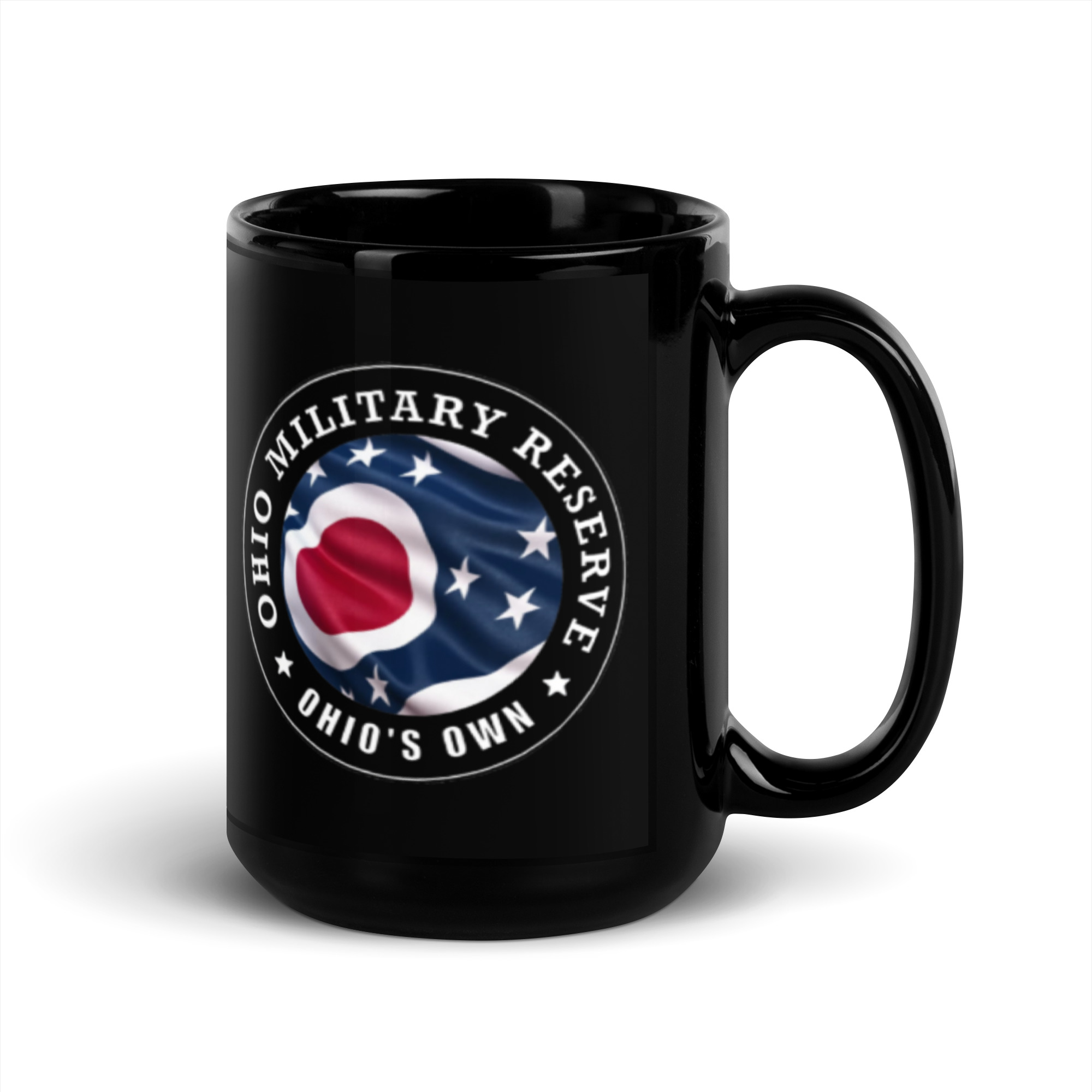 Ohio Military Reserve Black Glossy Mug - Image 5