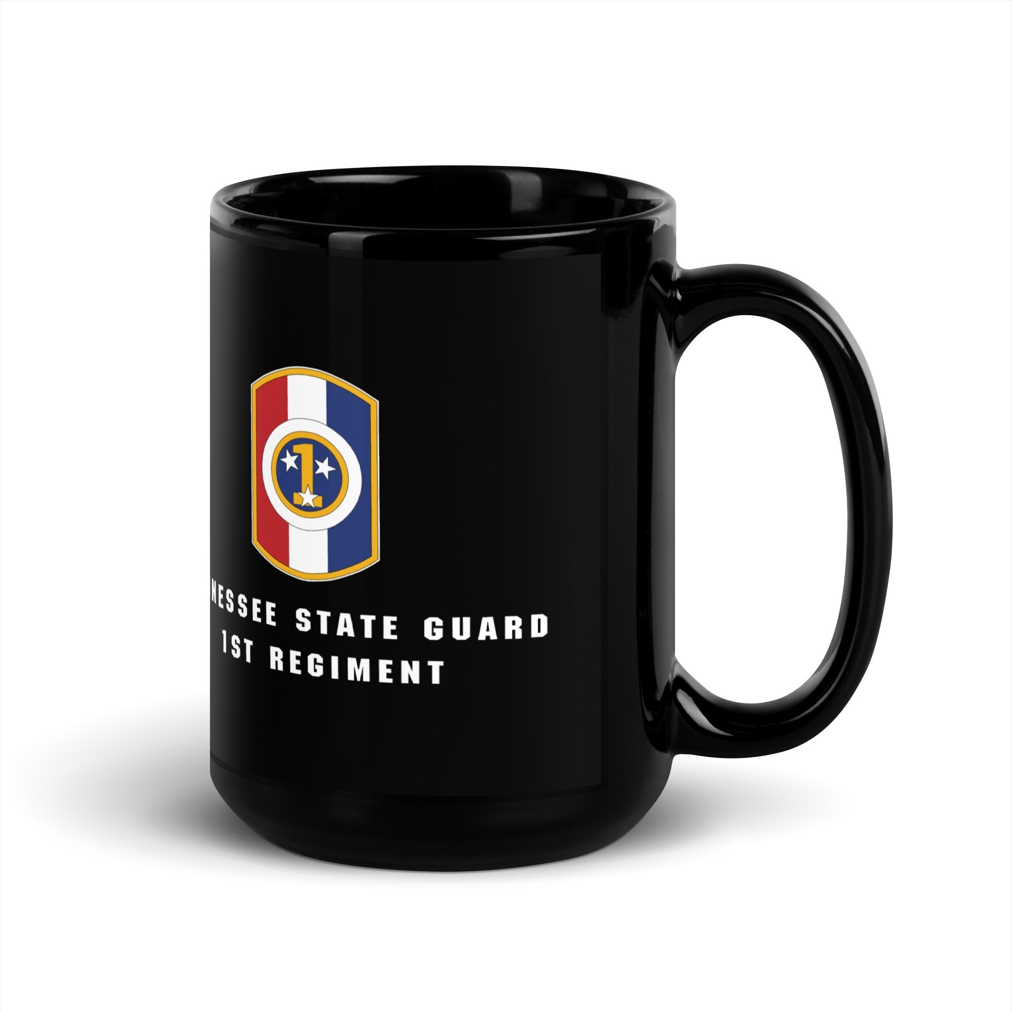 Tennessee State Guard 1st Regiment Black Glossy Mug - Image 5