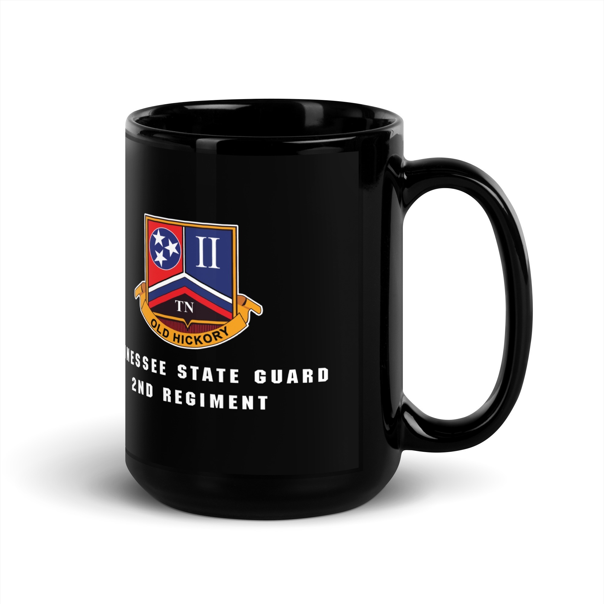 Tennessee State Guard 2nd Regiment Black Glossy Mug - Image 5