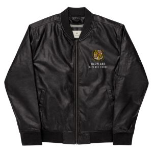 Maryland Defense Force Leather Bomber Jacket