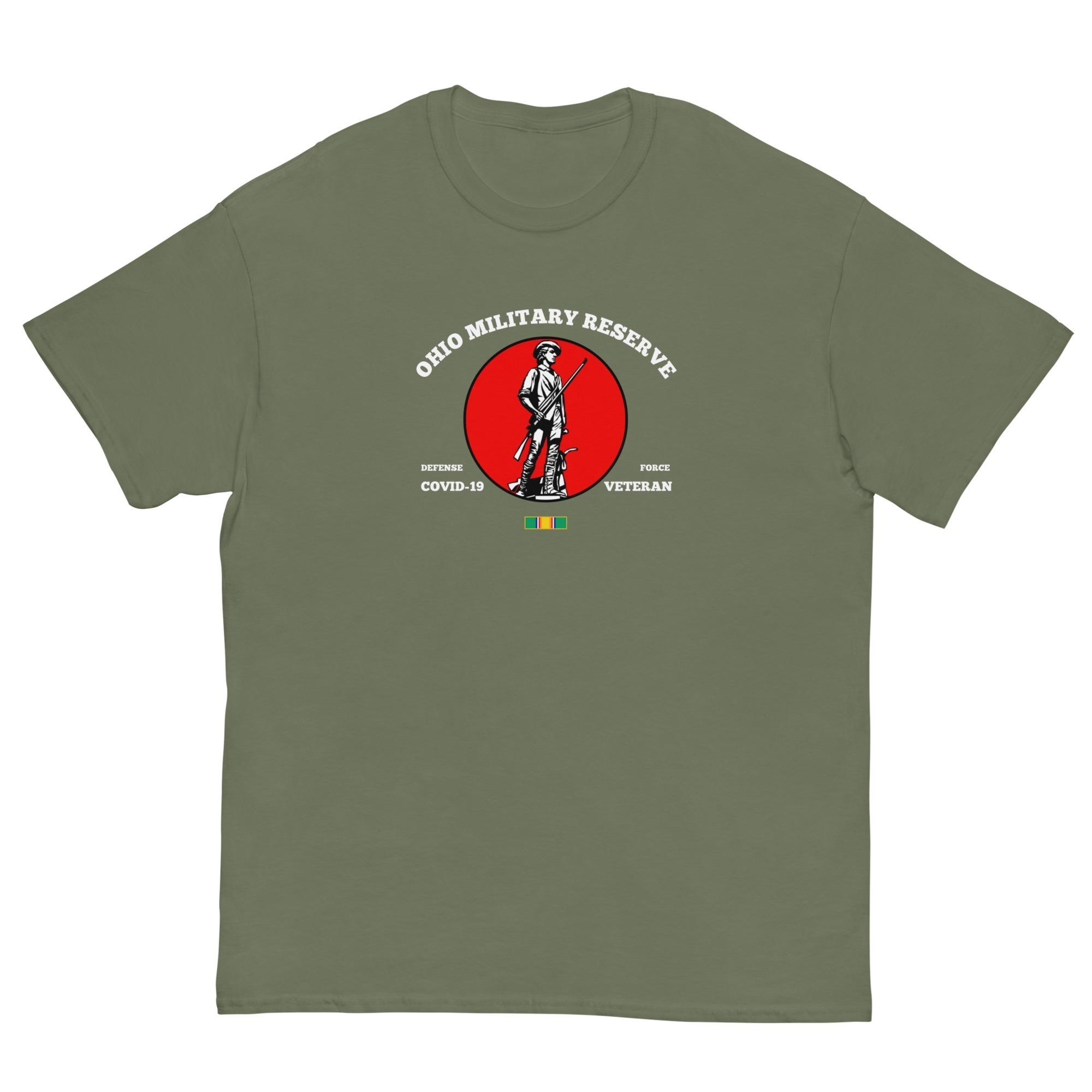 Ohio Military Reserve Coronavirus Disease Pandemic Campaign Ribbon T-Shirt - Image 4