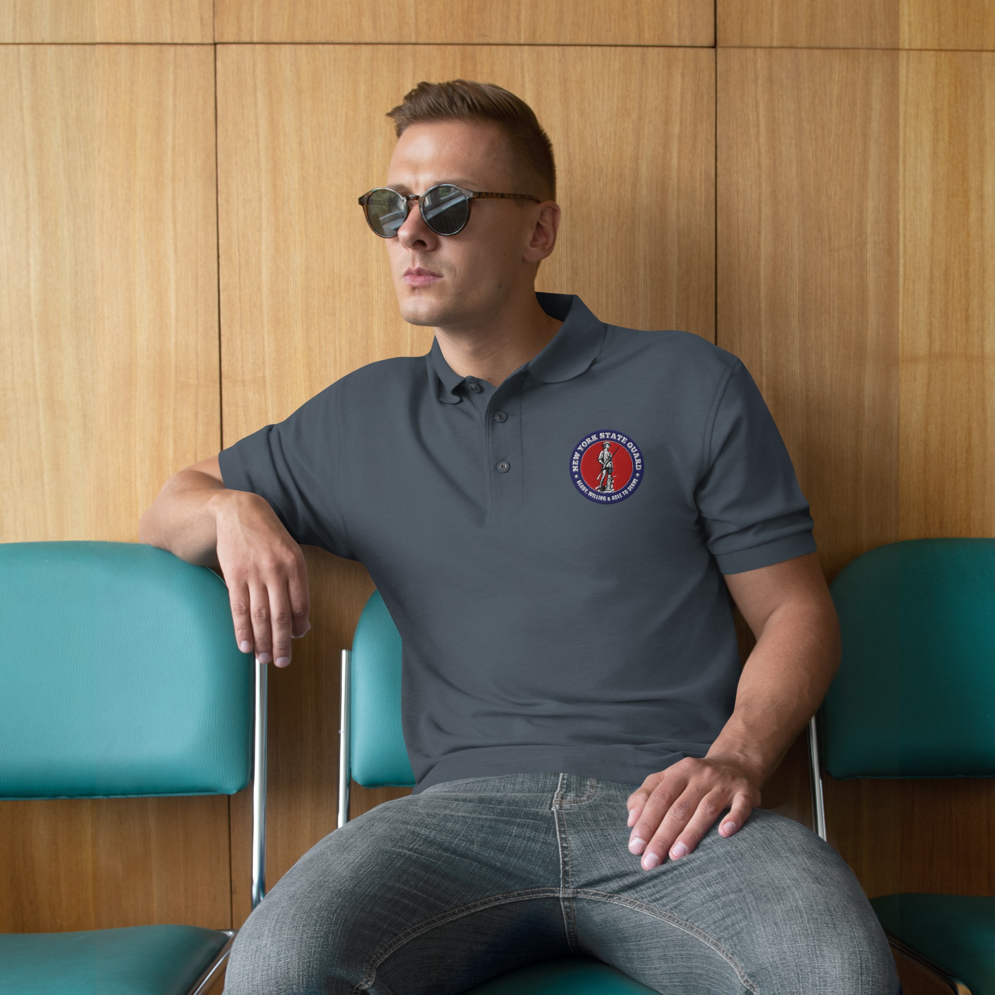 New York State Guard Bold Minuteman Polo Shirt - Image 4