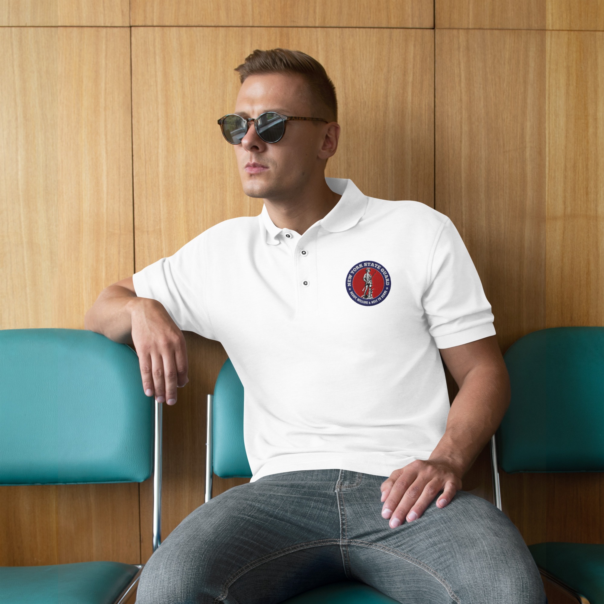 New York State Guard Bold Minuteman Polo Shirt - Image 5
