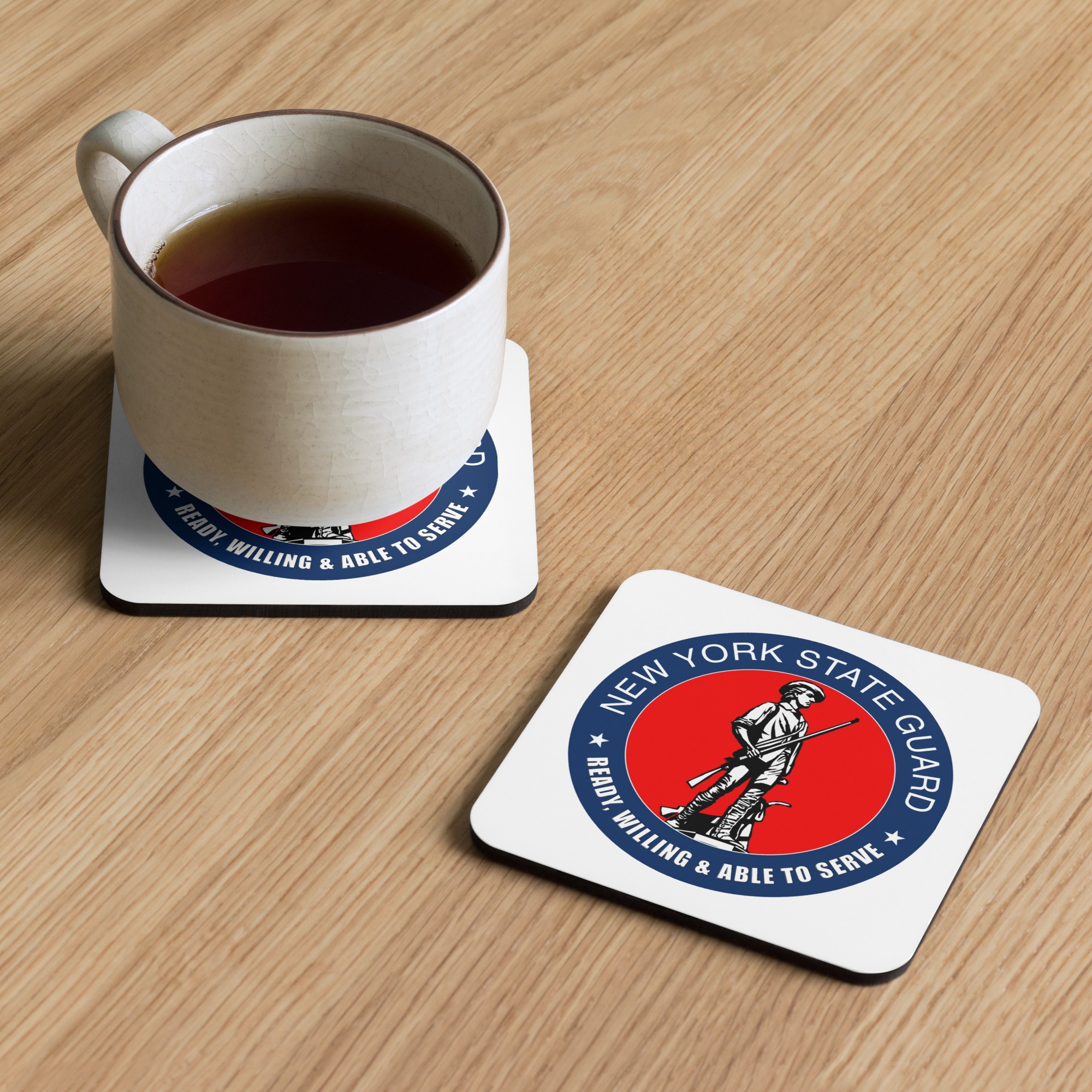 New York State Guard Cork Back Coaster